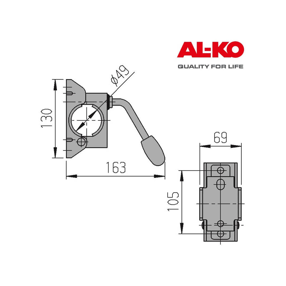 ABRAZADERA RUEDA JOCHEY ø 48 ALKO miniatura 3